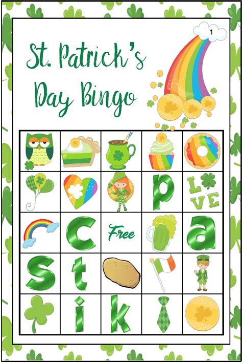 St Patrick S Day Bingo Cards Printable